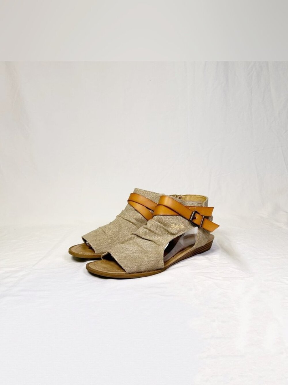 Blowfish Malibu Womens Balla Khaki Canvas Leather Boho Gladiator Sandals~11~